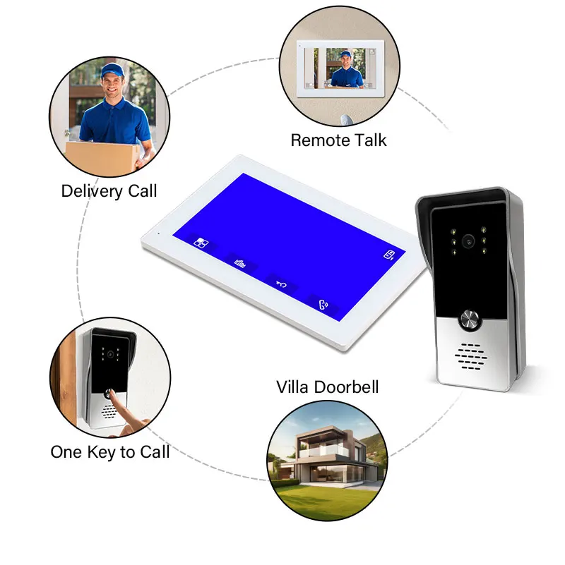 Cheapest Price Wifi Intercom System White Light Led Compensation Intercom Phone Set 4 Wire Intercom Communication System