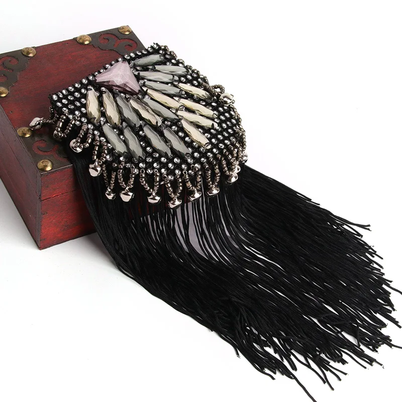 

Высококачественные украшения ручной работы на плечо, стразы, эполеты, аксессуары для одежды, брошь из бисера, эполет, броши на плечо