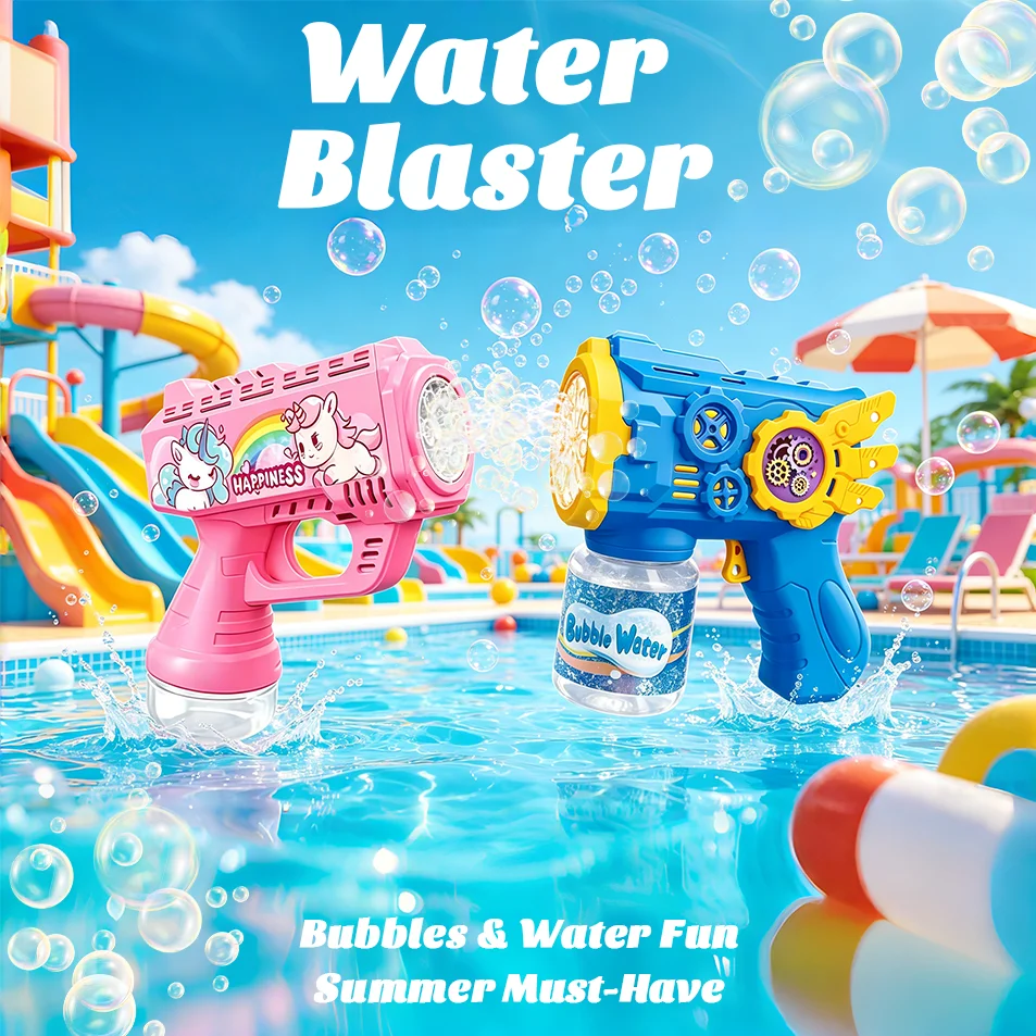 2026 Heiß begehrte vollautomatische Seifenblasenpistole, Seifenblasenmaschine mit Seifenblasenflüssigkeit, Outdoor-Strand-Wasserspielzeug, Seifenblasengeschenke