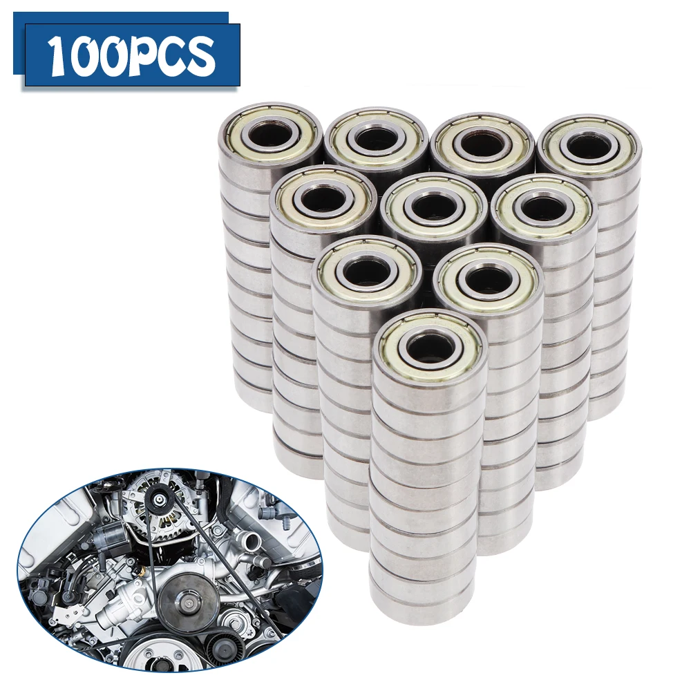 

100 PCS 608 ZZ Skateboard Bearings, Double Shielded,8x22x7 Miniature Ball Bearings(Pack of 100)