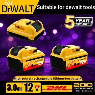 Cordless/Rechargeable for Dewalt DCB120 Lithium ion Batteries 12V 3.0Ah Battery DCB124 DW089LG DCD701F2 Power Tools/Laser Level