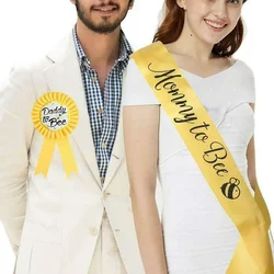 Baby Shower Party Gender Reveal Sash for Mom to Bee & Dad to Bee Badge New Dad Party Gifts Welcome Baby Sash Baby Shower Decor