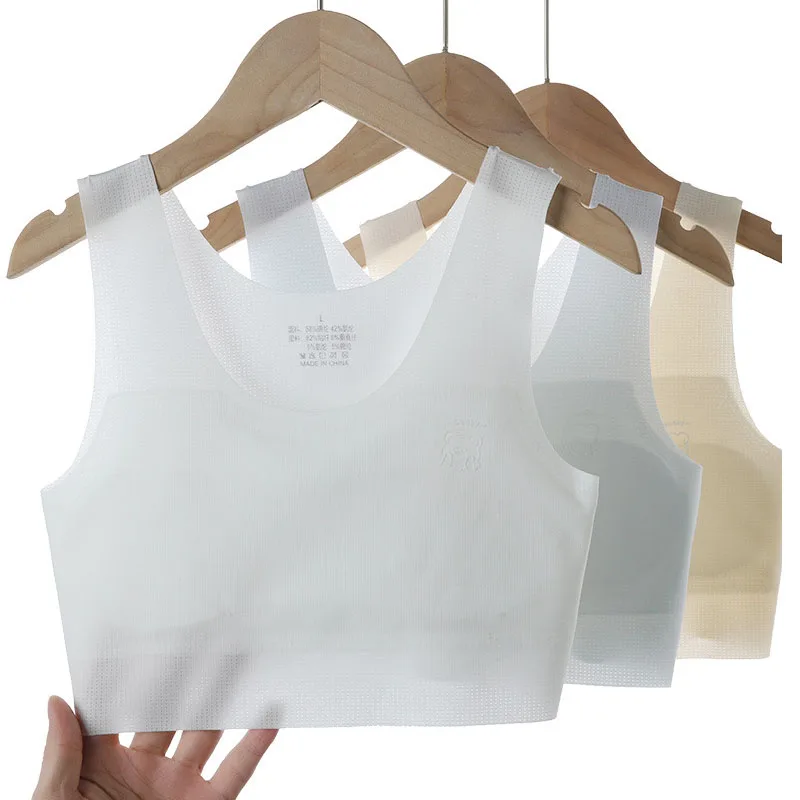 Teen Girls Solid Training Bras No Steel Ring Sports Vests Student Development Tube Tops Skin Friendly Soft Daily Underwear