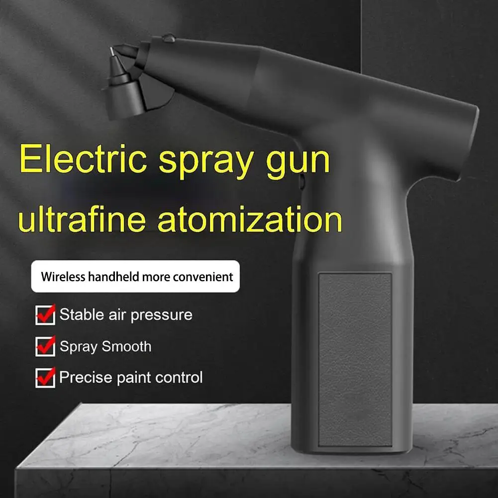 Electric Spray Gun Rechargeable Cordless Paint Sprayer Spray Furniture 5mm Coating Auto Household Steel Airbrush HVLP Width U3U2