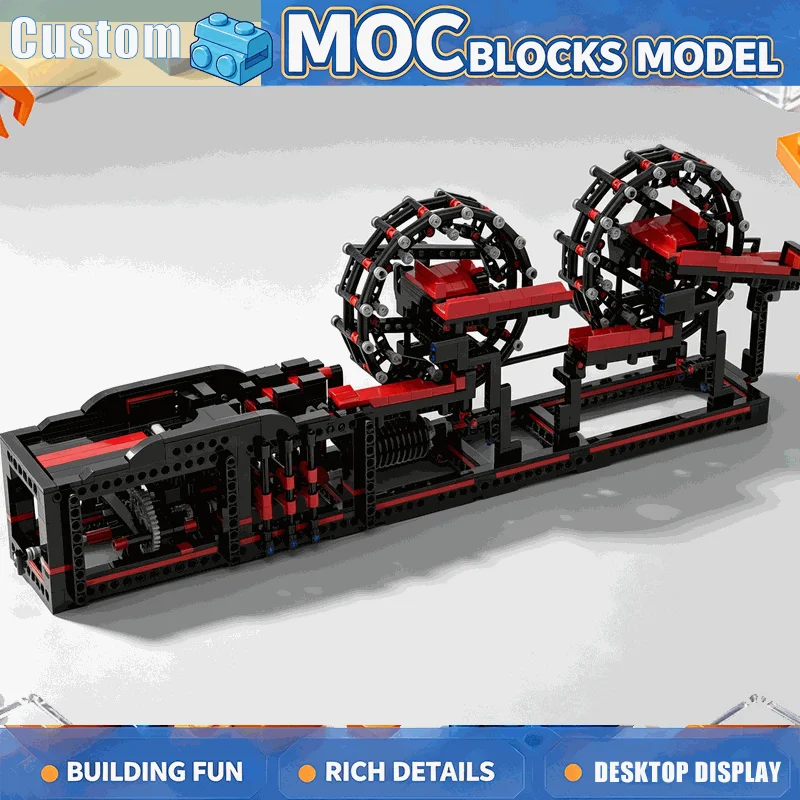 1344PCS Machine MOC Building Blocks Marble Run Wheel Conveyor Ball Track Mechanical Model DIY Creative Assembly Educational Gift