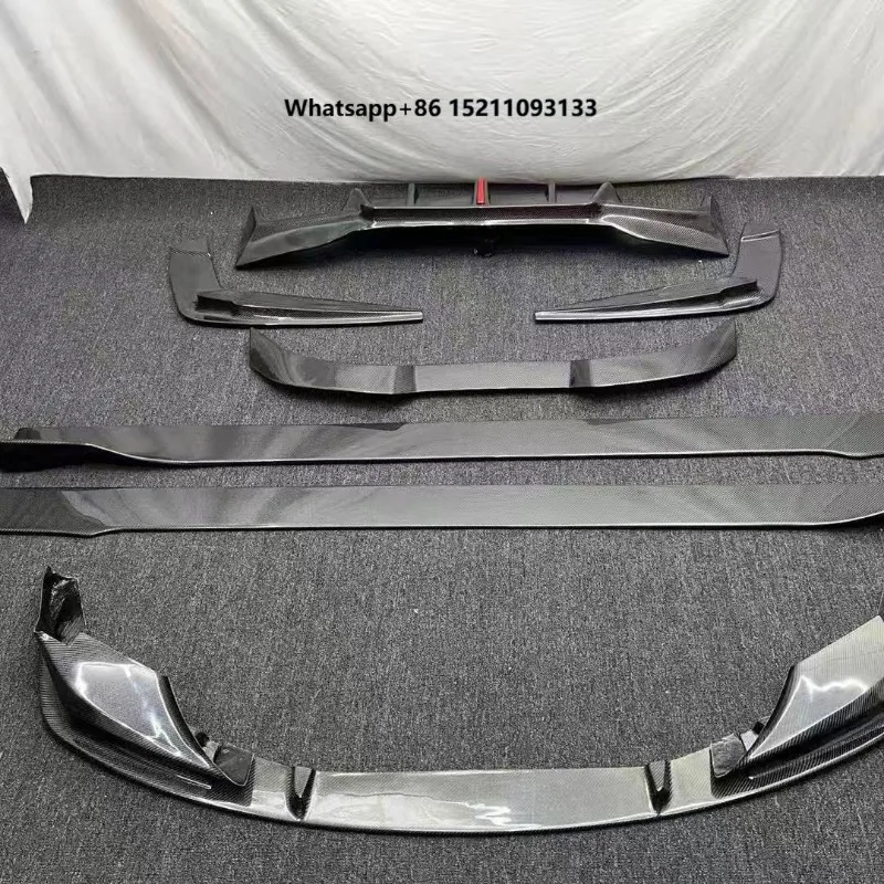 Modified Carbon Fiber Surround Kit  3D Front Lip  3D Back Lip Corner  Blade Side Skirt V-style for F30  M2 M3 M4