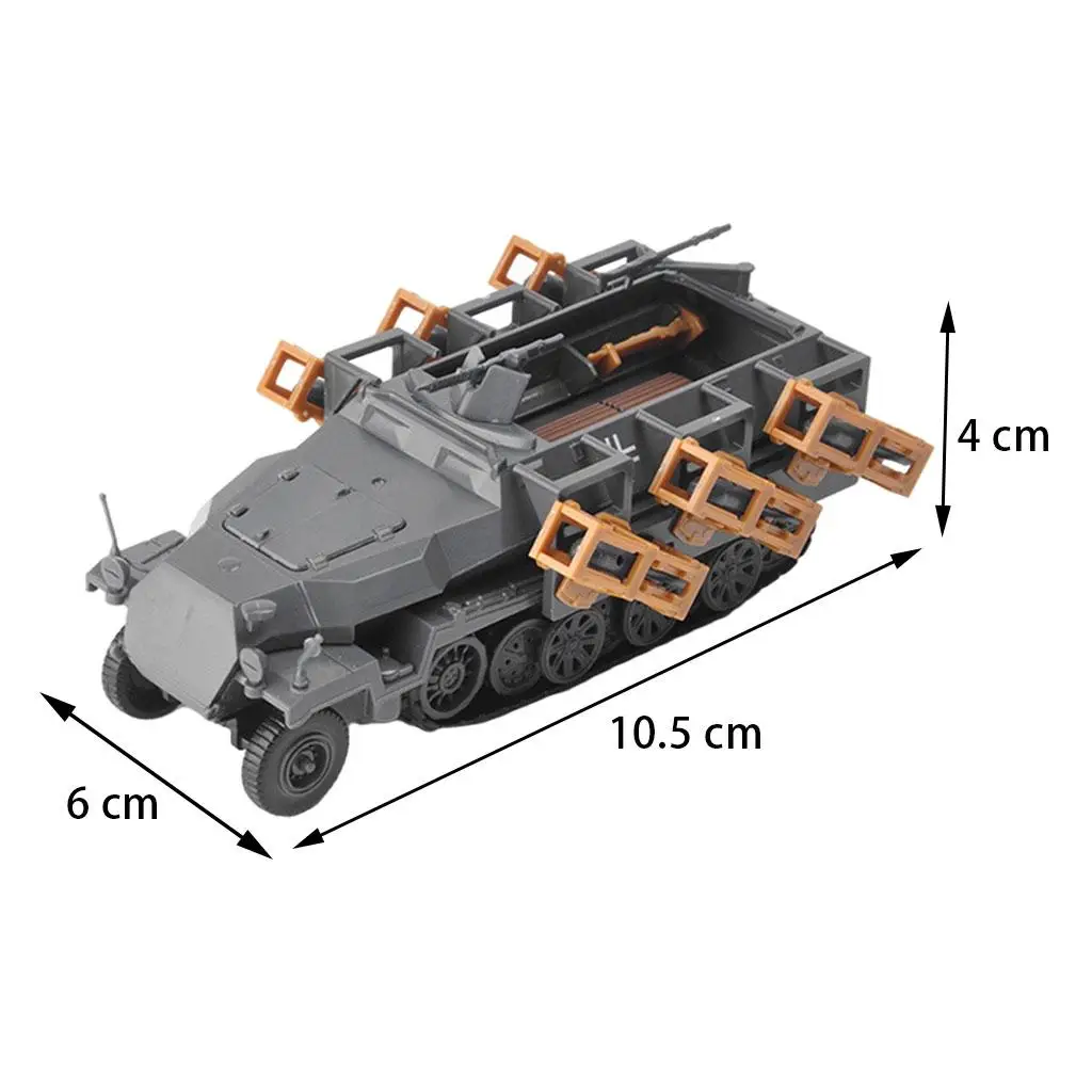 1:72 Plastic SdKfz 251 Tank Model Kit 4D Heavy Battle Tank Army Vehicle Scene Building Educational Toy Collectibles Keepsake