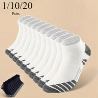 1/10/20 Pairs Man Women Sports Boat Socks Sweat Absorbing Breathable Suitable All Seasons Running Fitness Low Cut Casual Socks