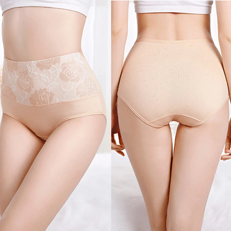 Plus Size Panties High Waist Jacquard Underwear Women Cotton Pantys Abdominal Briefs Postpartum Recovery Panties For Ladies