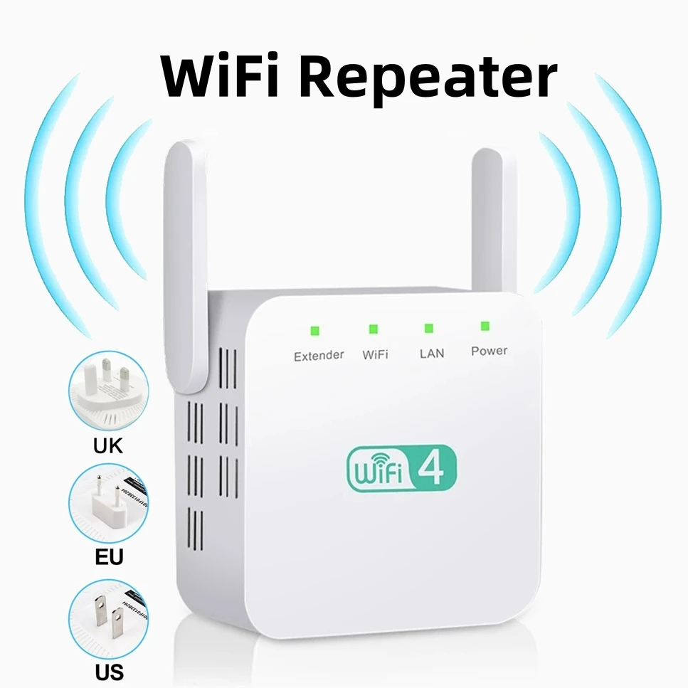 Long-Range WiFi Repeater Network Extender Booster 300Mbps 2.4GHz Wireless Access Point with Ethernet Port for Home Routers​