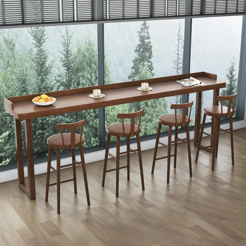 

Modern Solid Wood Bar Table: Slim Long Console for Multi-Functional Bar Tables Home and Business Spaces Bar Furniture JT40