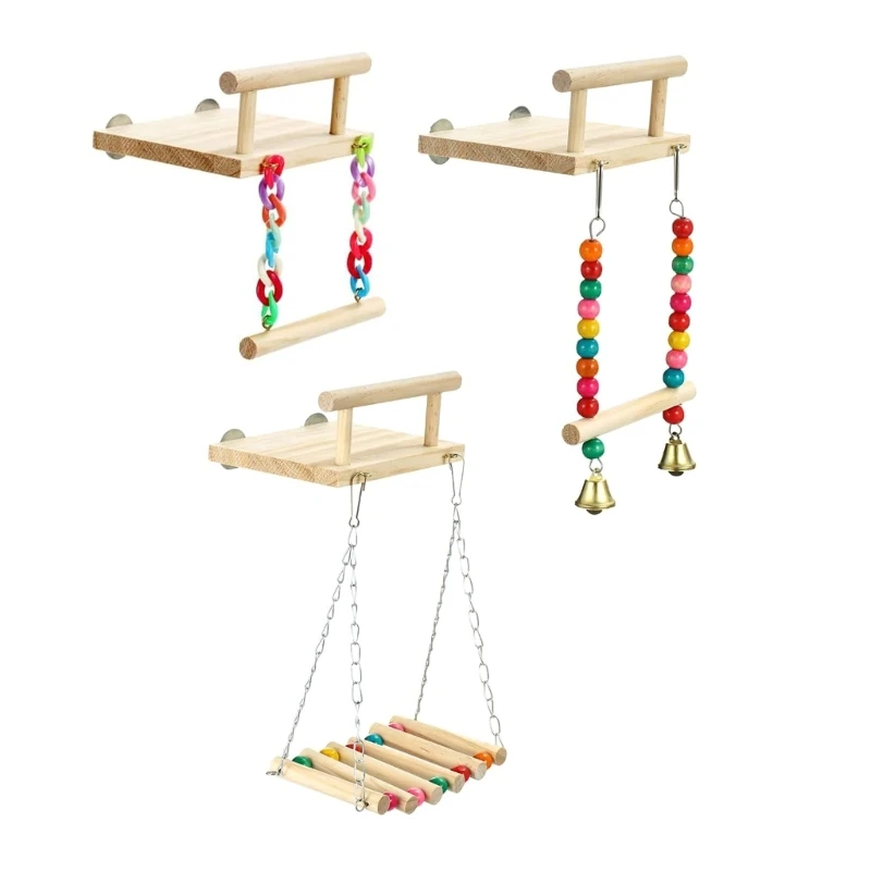 Bird Perch Swing Molar Stand for Parrots Conure Supplies Budgies Grinding Scratchers for Small Medium Parrots Toy