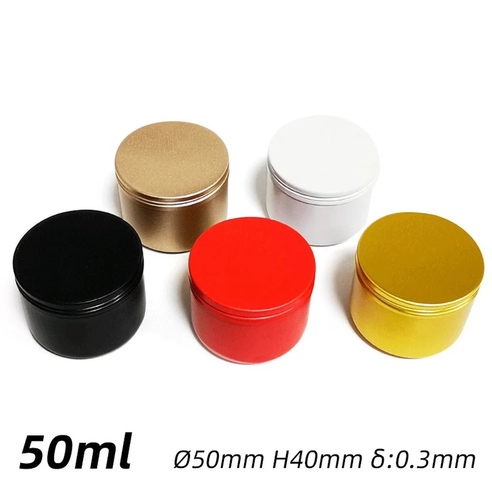 1PCS 50mlRound Candle Tea Jars With Lid Aluminum Travel Tin Candle Storage Container Tea Cans Box Empty Cream Cosmetic Container