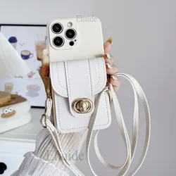 Strap Case for Xiaomi Mi 15T 14T POCO X7 X6 M6 F6 F7 F8 Pro Redmi 15 15C 14C 13 13C Bag Lanyard Leather Wallet Card Slot Cover