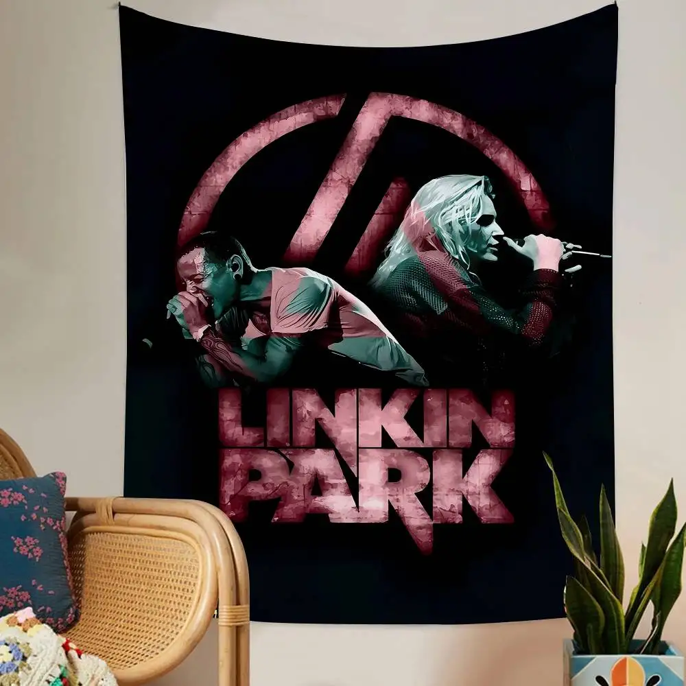 1 قطعة L-linkin P-park أنيمي نسيج الهبي زهرة جدار السجاد النوم ديكور الجدار الشنق ديكور المنزل #2