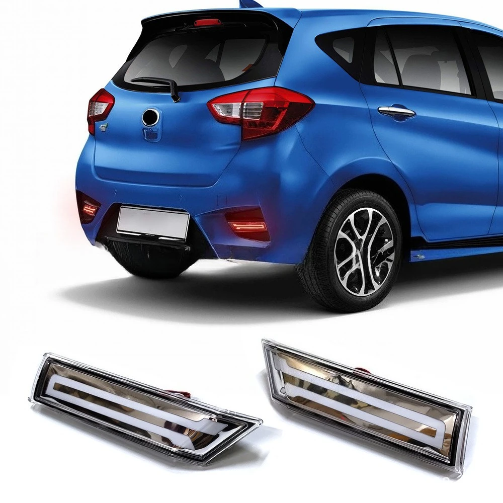 

Для Perodua Myvi 2017-2020 Малайзия 2 шт. автомобильный светодиодный отражатель заднего бампера DRL динамический указатель поворота 12 В дневные ходовые огни