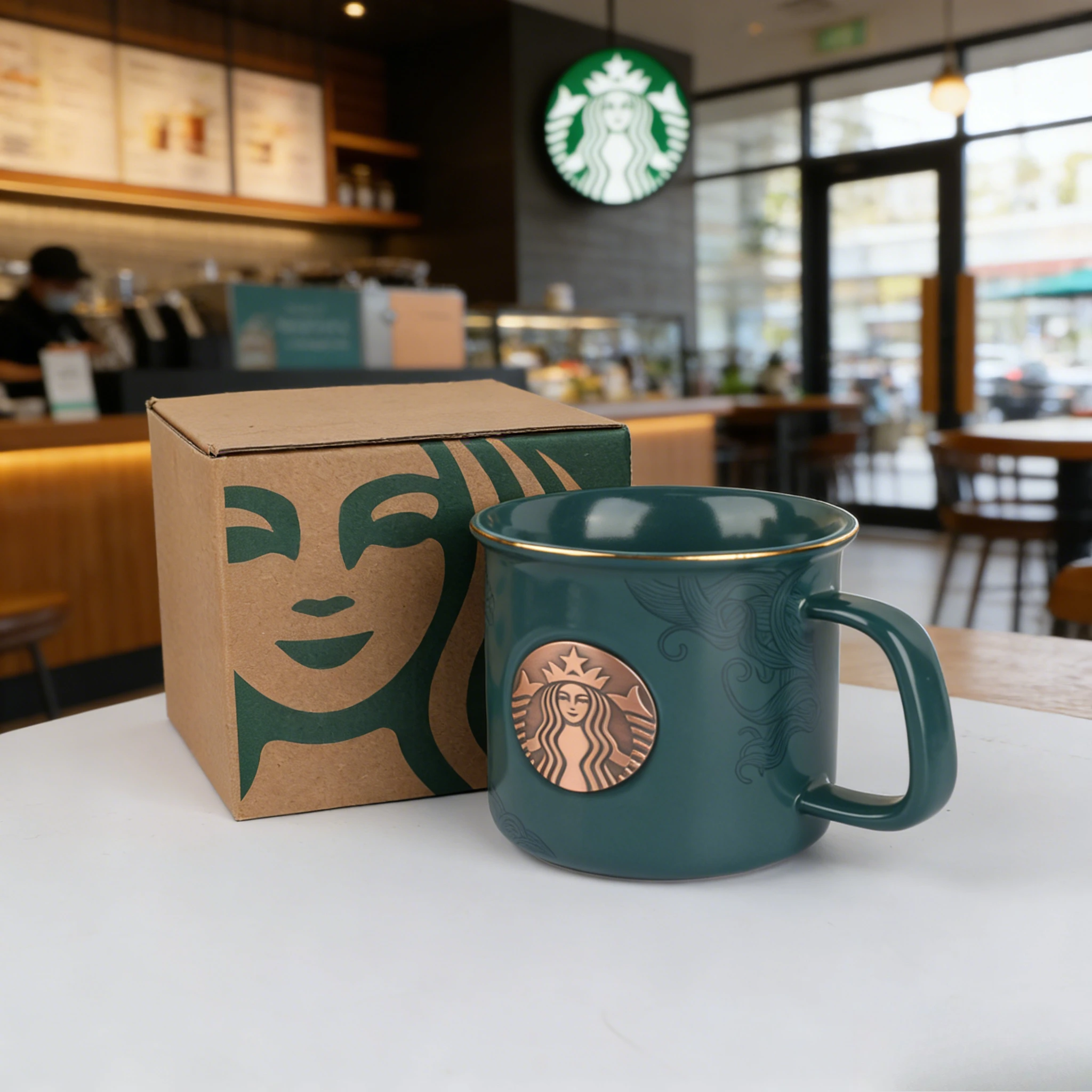 

Starbucks Blue Enamel Simple Mug Delicate Coffee Cup Tea Cup For Office Home Daily Drinking