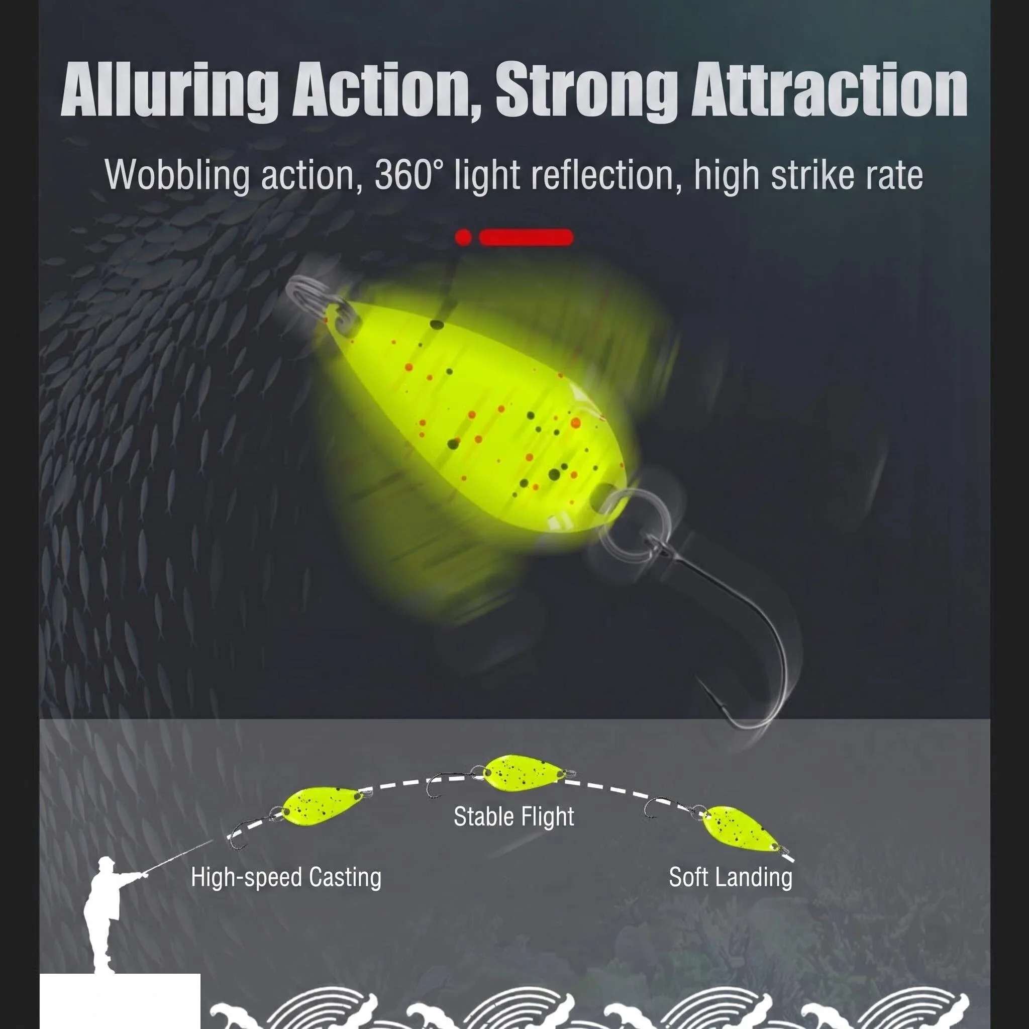 Lure Bait 1.5g 2.5g 3.5g 5g Spoon Shaped Makou Sequin Lure Trout Carp Tiny Fishing Stream Hard Bait Lure