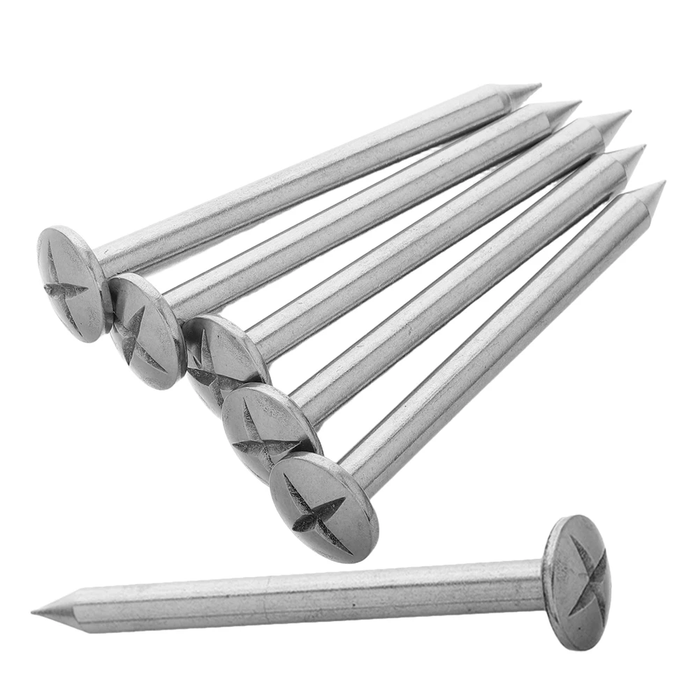 6 шт. гвозди с плоской головкой из нержавеющей стали, прочные сверхмощные маркеры для линии собственности для строительства, ландшафтного дизайна