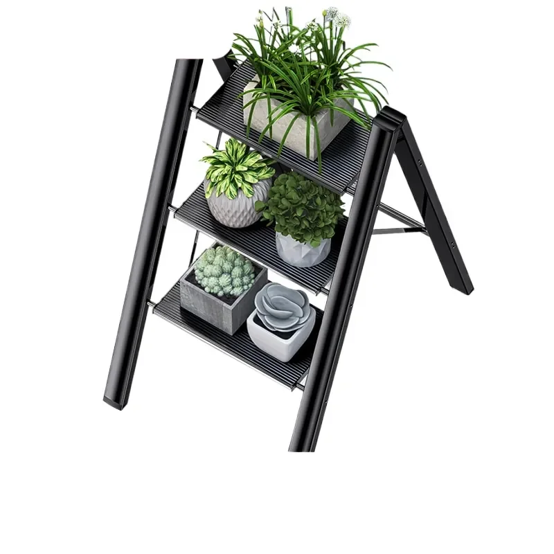 Portable Folding Aluminum Step Ladder for Home Use A-Frame Ladder Shelf Stand 2-3-4 Step Lightweight Ladder for Indoor
