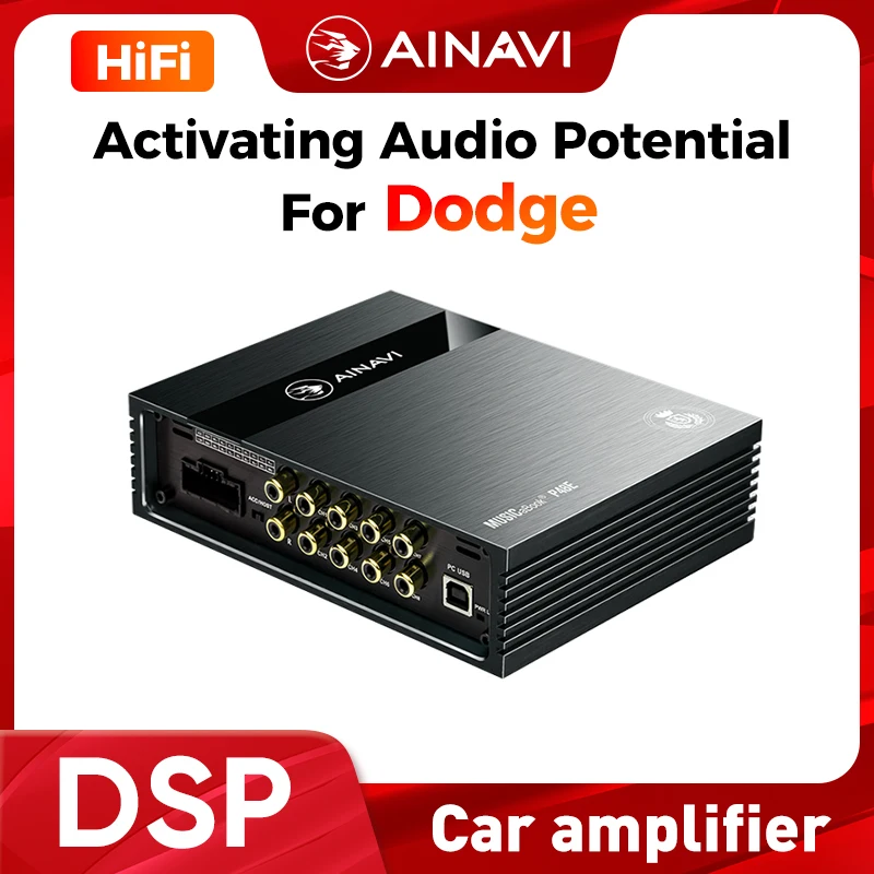 Ainavi P48E DSp For Dodge Callber Avenger charger Durango Processor Bluetooth Car Amplifier 4 Channels Audio tow Amp Car Sound