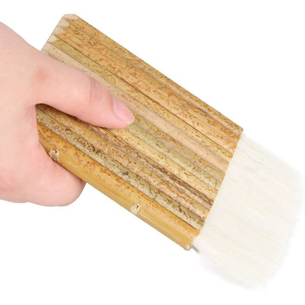 5 Size Hake Blender Brush Bamboo Handle Brushes Wide Wool Brushes Watercolor Brushes for Kiln Wash Dust Cleaning