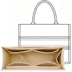 Purse Insert Organizer for ddior book tote Small Bag Insert Premium Purse Felt Insert Multiple Pockets