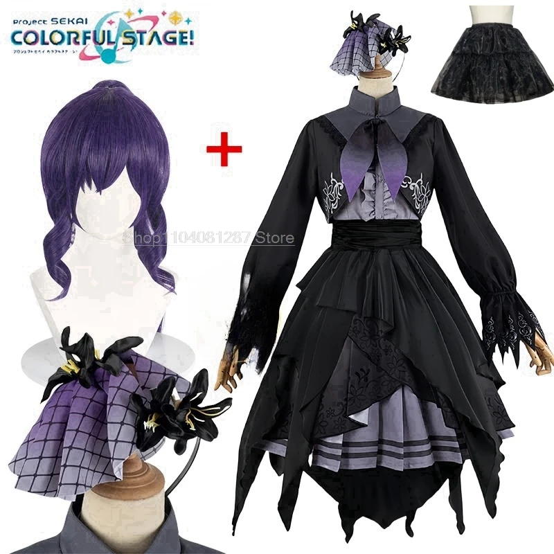 Game Asahina Mafuyu Cosplay Project Sekai Cosplay Kostuums Asahina Mafuyu Lolita Suits Jurk Pruik Halloween Party voor Vrouwen Meisjes