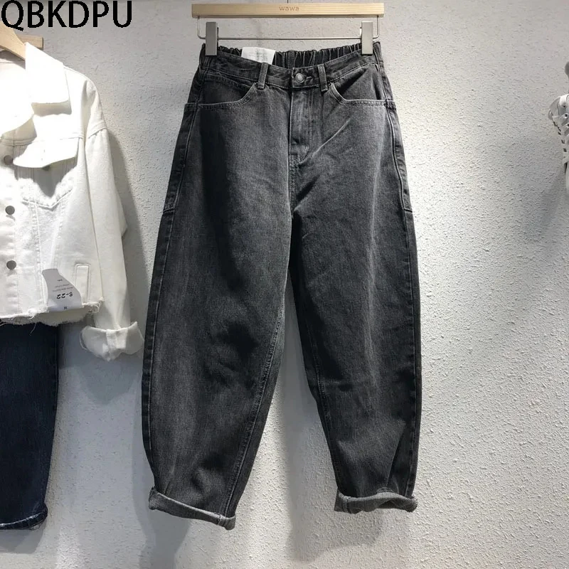 Women Pant Woman Jeans High Waist Denim Pants Wide Leg Denim Clothing Black Grey Jeans Vintage Quality Fashion Straight Pants