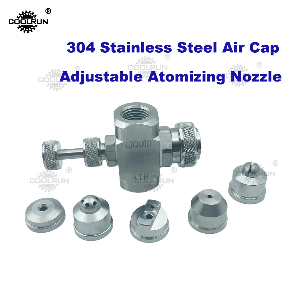 304 Stainless Steel Air Cap Adjustable Atomizing Nozzle Accessory — Cooling, Humidification, and Dust Suppression Nozzle