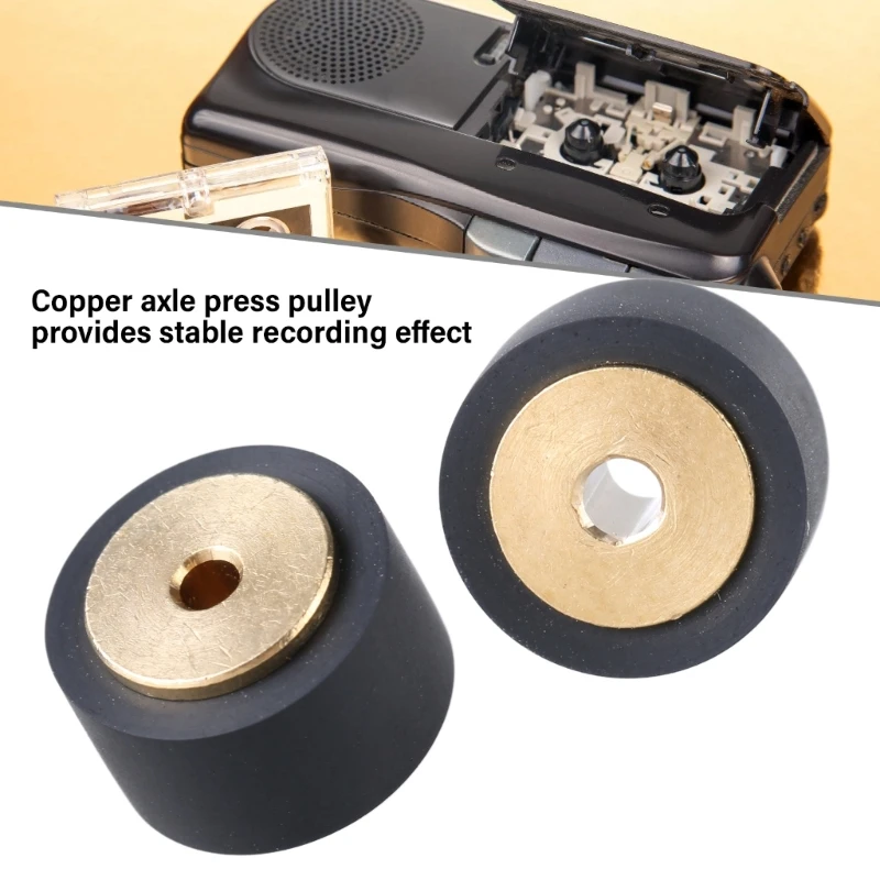 Rueda de movimiento de polea de correa de reproductor de cinta, rodillo de pellizco de goma, 14,2 8/11 x, 8x7/13, 5x8mm, para grabadoras, asegura una durabilidad estable del sonido