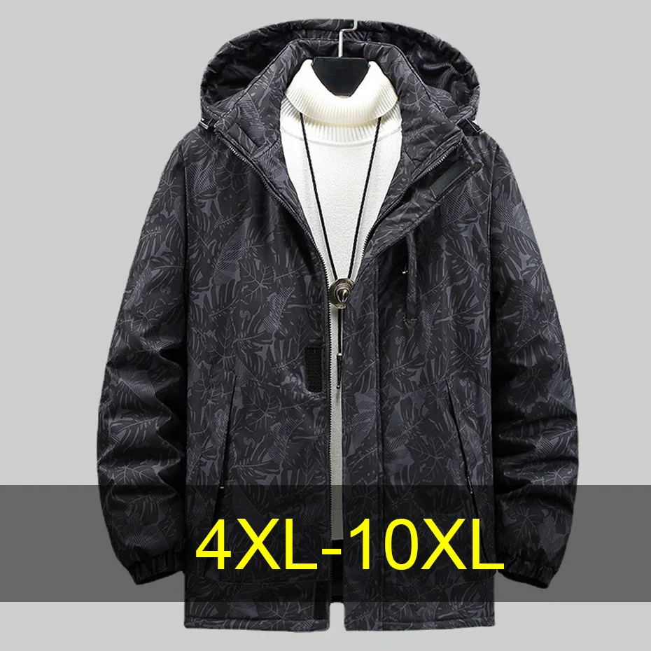 Parka Uomo Giacca invernale spessa 10XL Plus Size Cargo Parka Cappotto maschile Moda Casual Stampa Parka Maschio Big Size 10XL