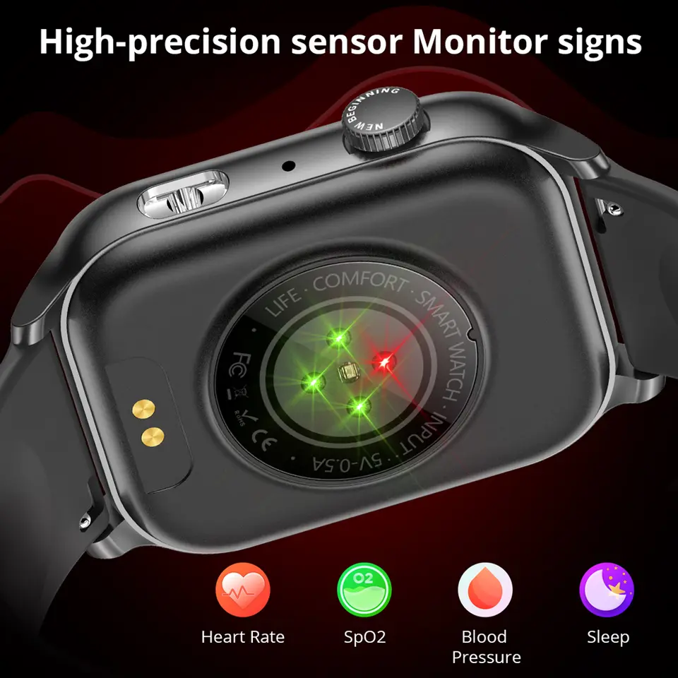 ساعة ذكية كولمي P78 بشاشة AMOLED 1.95 بوصة مع كشاف ونداء صوتي وأكثر من 100 وضع رياضي ومراقبة الصحة للرجال والنساء - 4