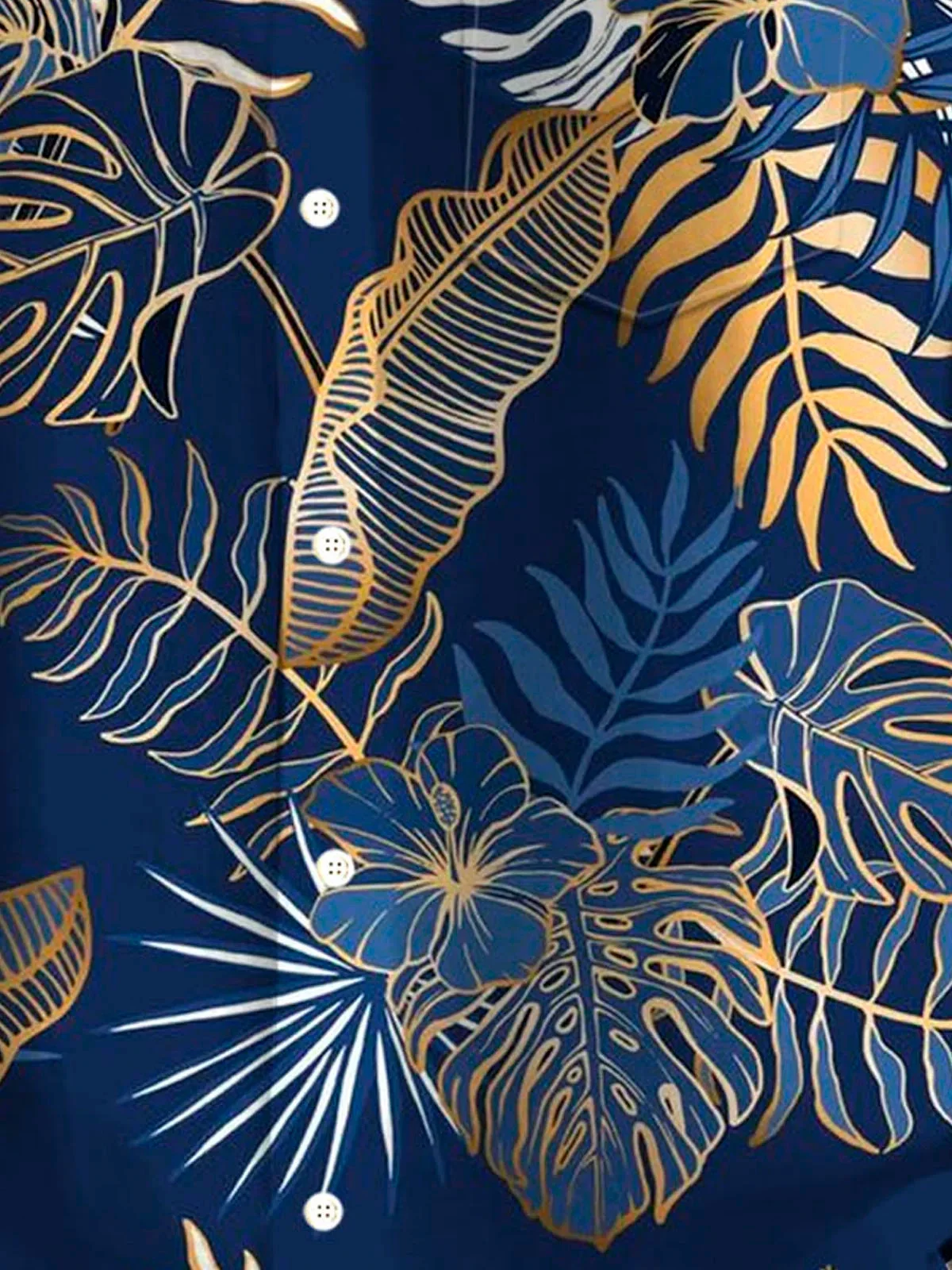 Hawaiian Plant Golden Leaves 3D Print Men's hawaiian Shirt ,Youth Outdoor Street Casual Summer Turndown Short Sleeve Shirt