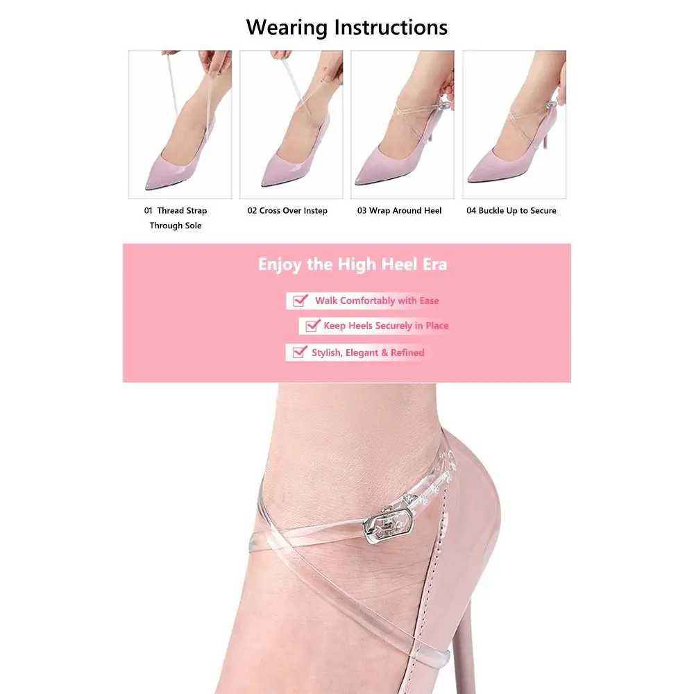 60cm Invisible Shoelace Straps Wrap Around Prevent Slipping Transparent Shoe Belt High Heels Flats Anti-Slip Strap Shoe Laces