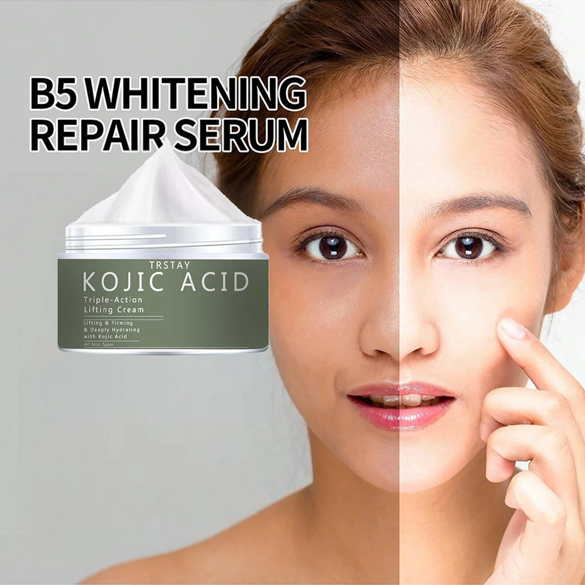 كريم TRSTAY حمض الكوجيك ثلاثي التأثير لتعزيز الوجه وترطيب عميق لجميع أنواع البشرة #5