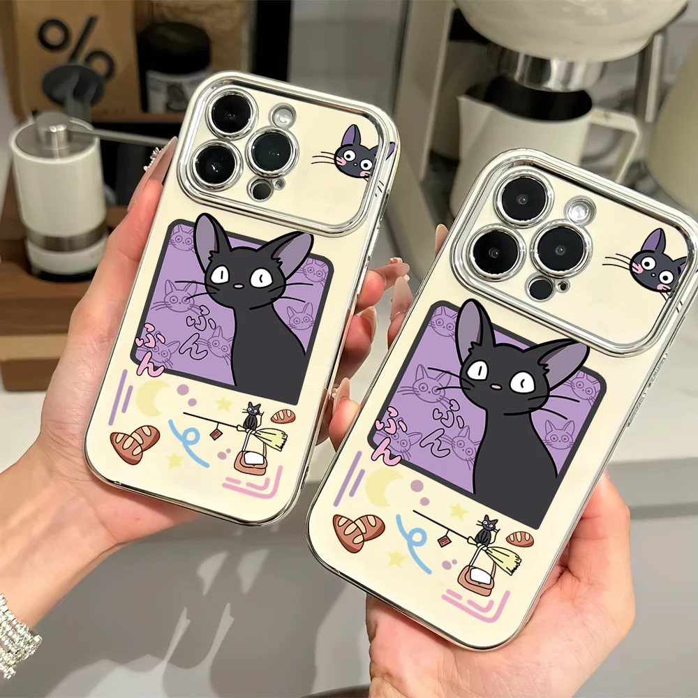 Kawaii J-JIJI Cat Electric Ferry Large Window Phone Case For iPhone 12 11 13 14 15 16 Max Pro Plus Shell