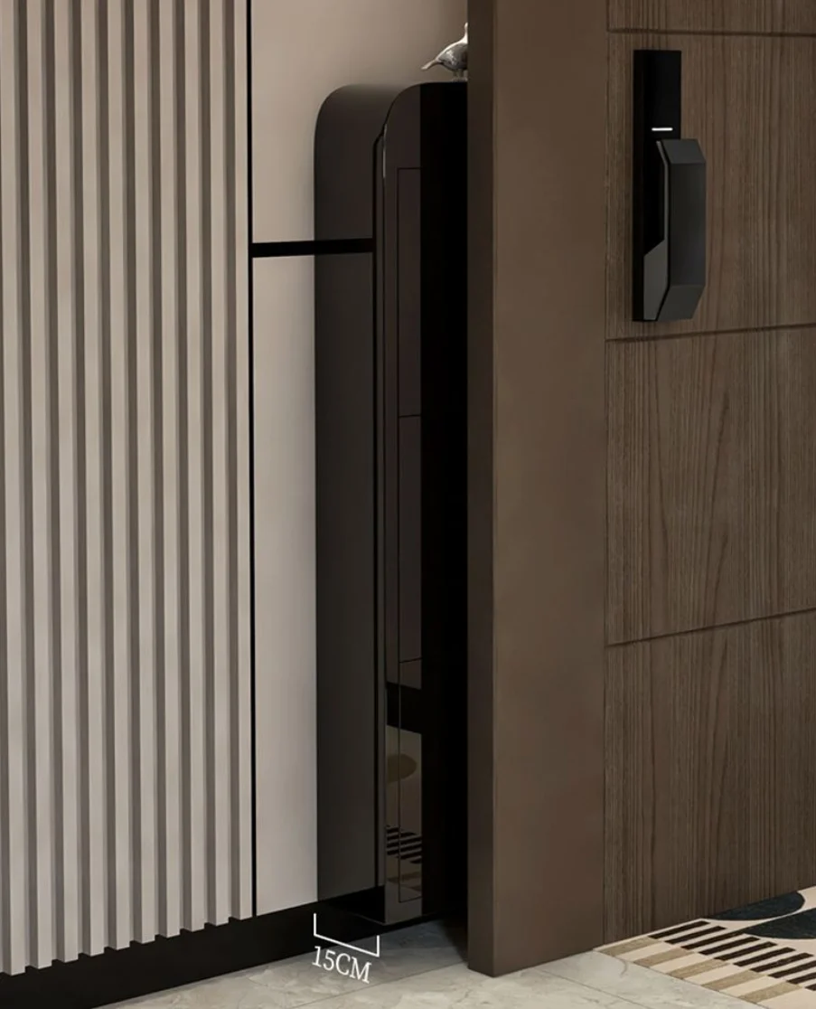 Smart Disinfection Flip Shoe Cabinet Modern Design Wood+Metal Deodorizing Sterilization Ultra-thin Space-Saving Small Apartment
