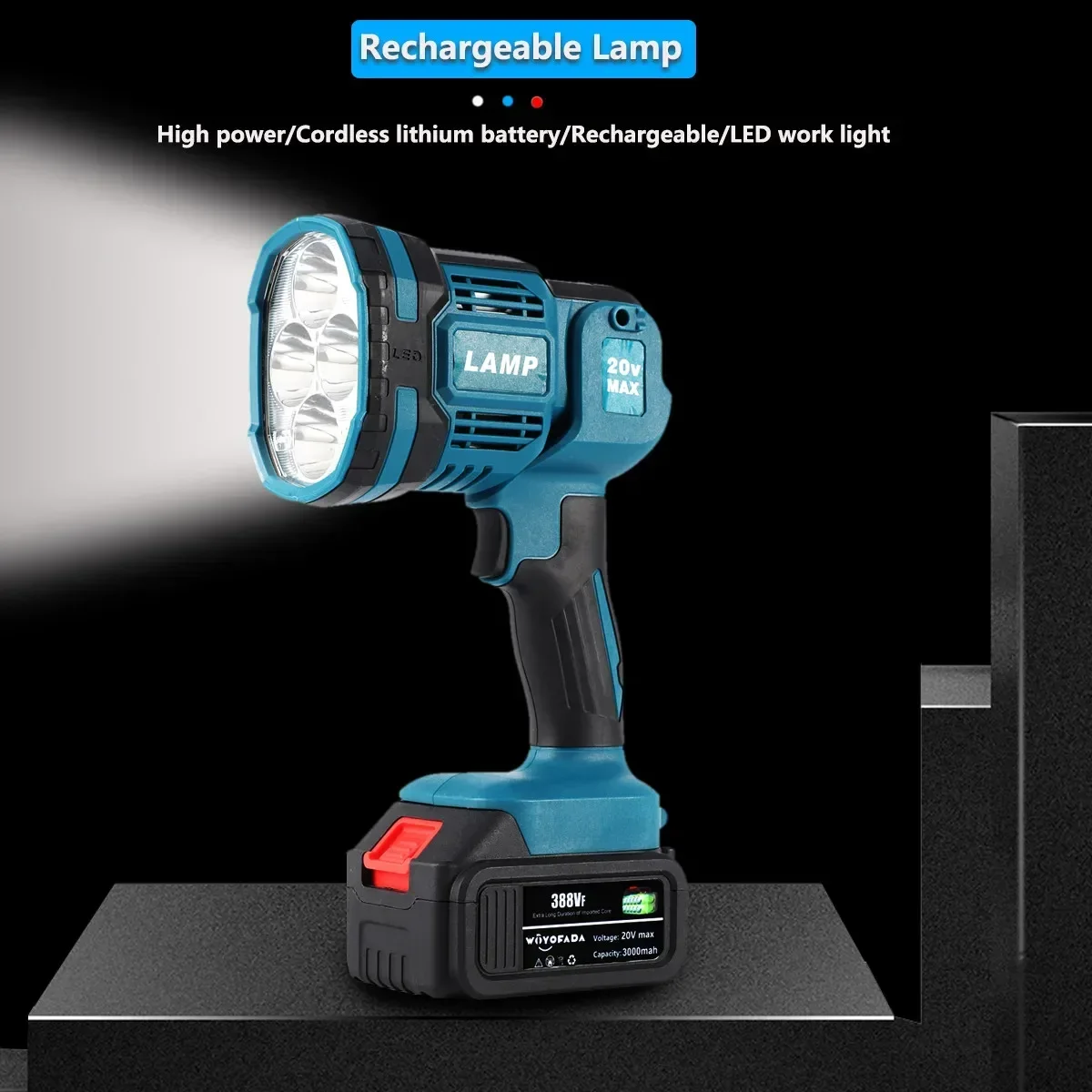 18V Cordless LED Arbeit Licht Tragbare Laterne Taschenlampe Scheinwerfer Lampe Outdoor Notfall Beleuchtung Für Makita 18V Batterie