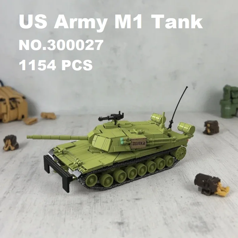 

1154 детали, военный конструктор MOC, модель танка M1 армии США, развивающая игрушка для мальчиков, подарок на день рождения