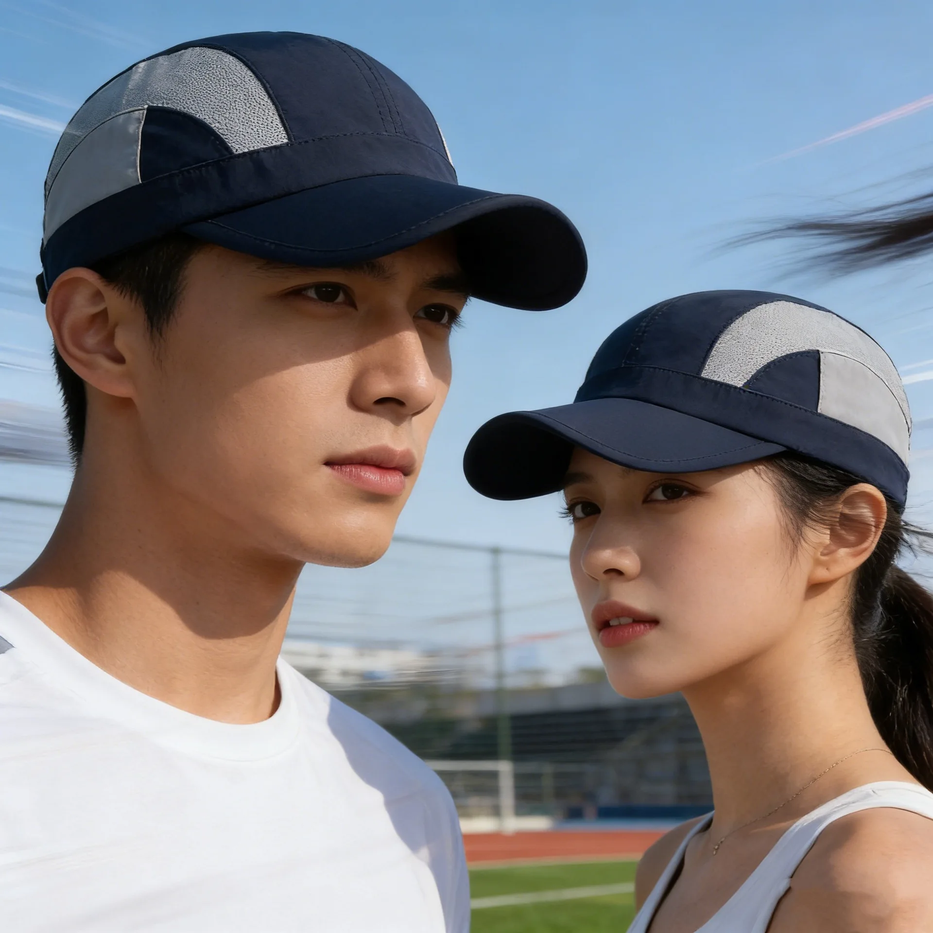Summer quick-dry plain baseball cap with edge-binding brim, mesh spliced hat, outdoor sports sun hat, fashionable dad hat
