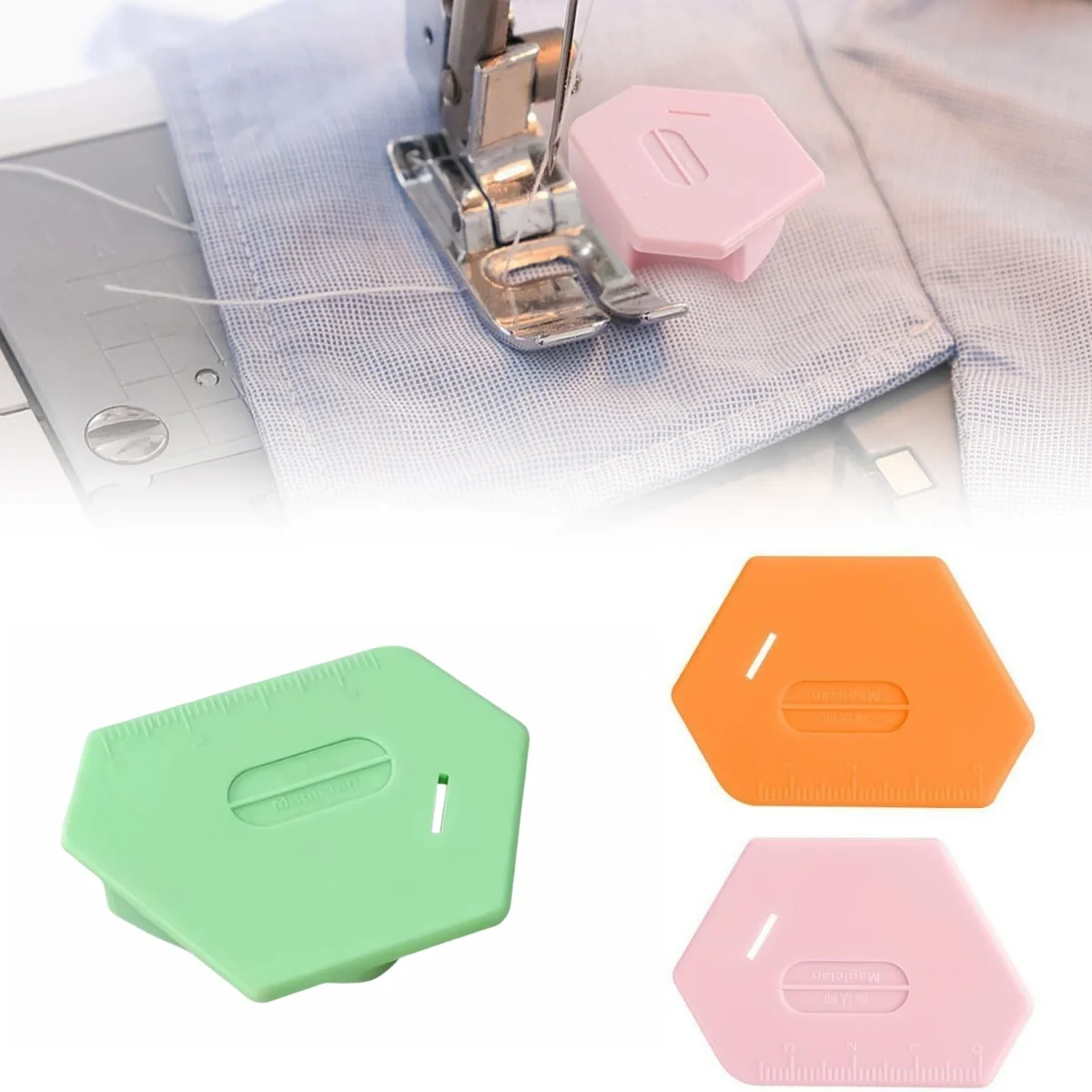 1PC Multifunktionale Magnetische Naht Guide Lineal Für Nähmaschine Universal Nähfuß Anti-Curling Stellungs DIY Zubehör