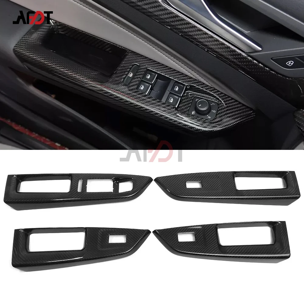 

For VW Golf 8 MK8 GTE GTI GTD R LINE 2020-2022 Car Interior Carbon Friber Door Window Lift Switch Panel Cover Trim Accessories