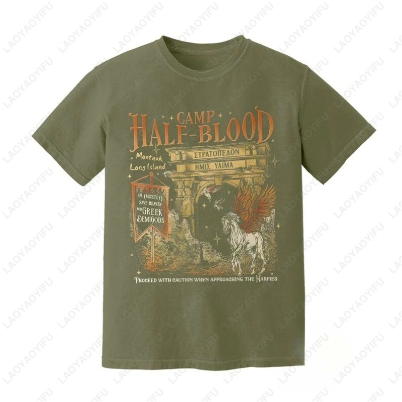 Camp Half Blood Pegasus Grafisch Shirt Half Blood Chronicles Kleding Griekse doordrenken T-shirt Cadeau Boekenliefhebbers Vrouw Katoenen Tops