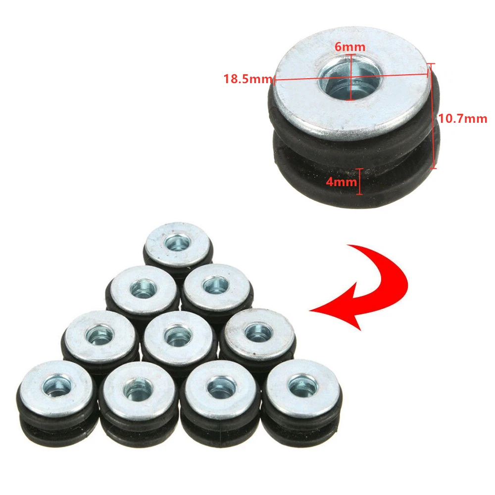 10pcs Motorcycle Rubber Grommets Gasket Grommets Bolt Kits Pressure Relief Cushion DIY Accessories Circular Shock Absorber Pads