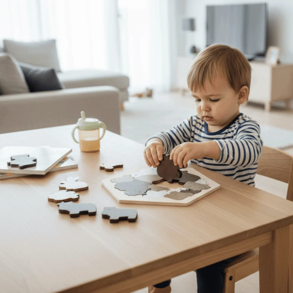 Brain Burning Dinosaur Wooden Puzzle Farm Animals Home Decor Fruits Jigsaw Colored DIY Assembly Unique Irregular Puzzle