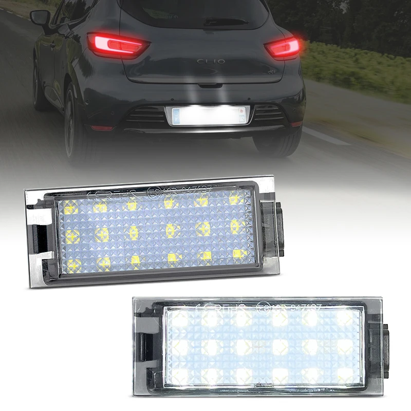 For Renault Clio Espace Kangoo Koleos Kadjar Laguna Master Megane Trafic Twingo Twizy Vel Satis Wind LED License Plate Light