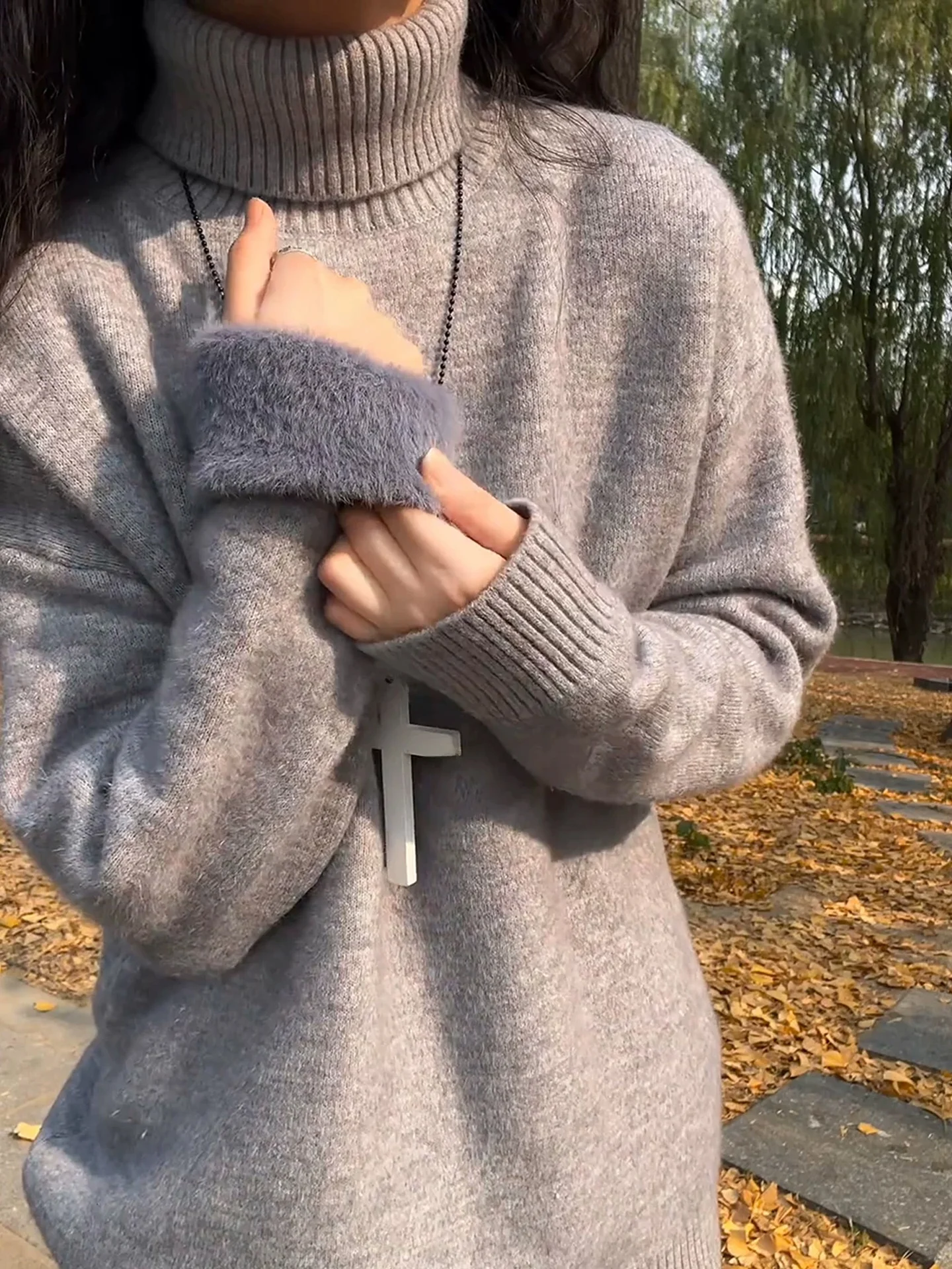 

Мужской зимний свитер Cleanfit Thiened Fce с высоким воротником, трикотажный, свободного кроя, комфортный, повседневный