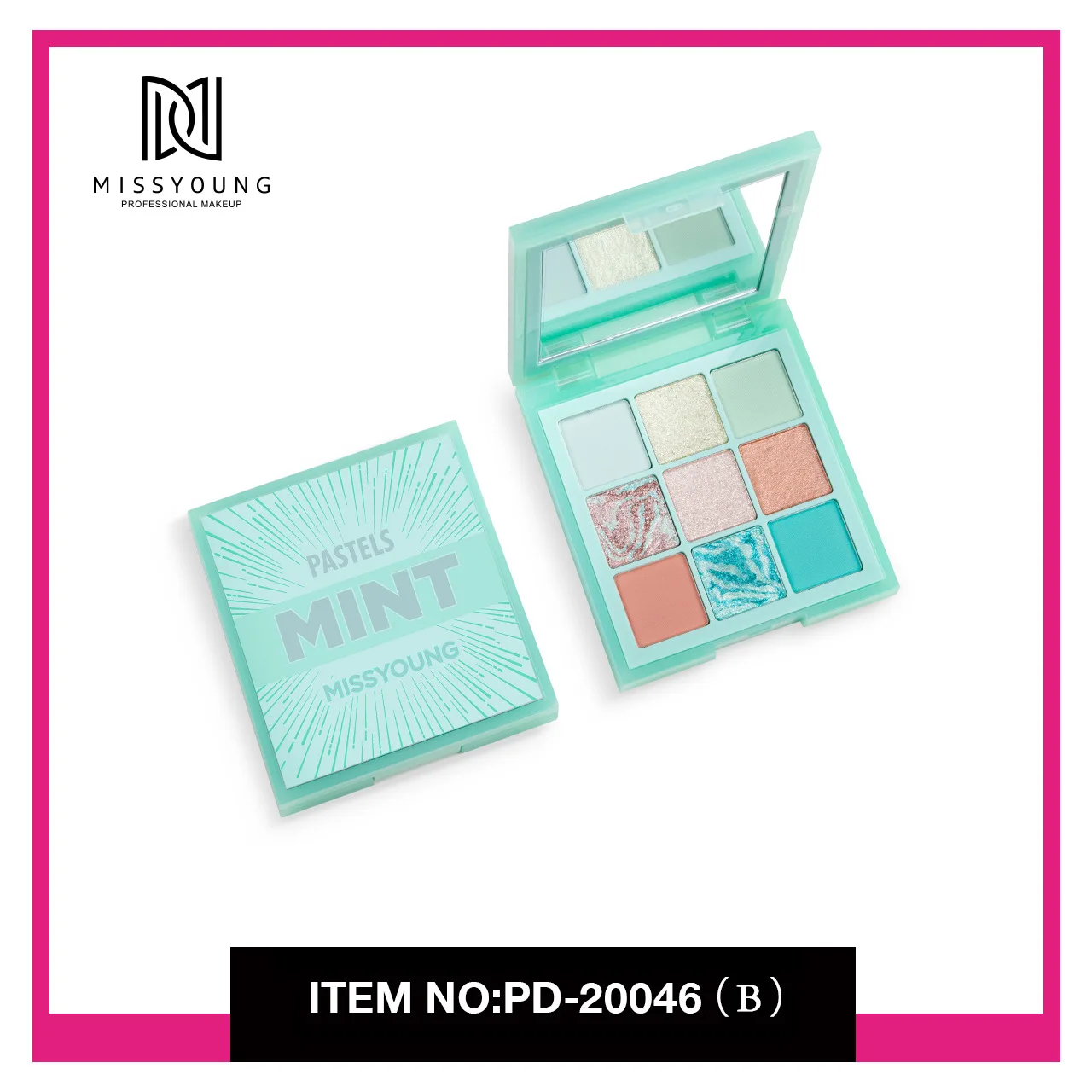 Paleta Cieni do Powiek Beauty Glazed Mint, Kolorowa Paleta Cieni, Brokatowy Rozświetlacz, Pigment do Makijażu, Matowa Paleta Cieni do Powiek