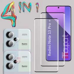 3D Tempered Glass For Xiaomi Redmi Note 13 Pro Plus Screen Protector Camera Lens Film Redmi Note 13 Pro + Glass Protective